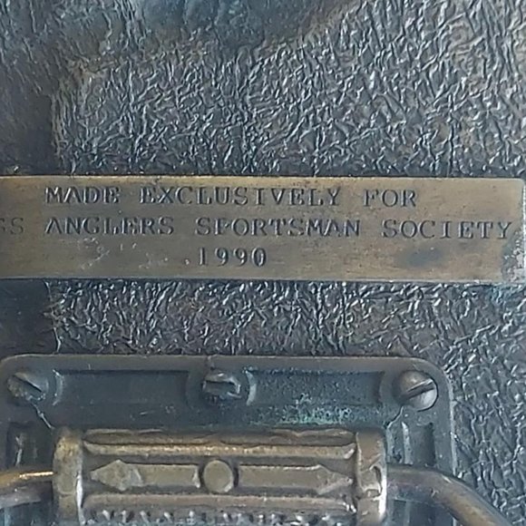 "RARE" 1990 BASS ANGLER SPORTSMAN SOCIETY FISHING BELT BUCKLE - Picture 6 of 8